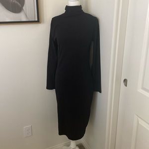 Black turtle neck dress